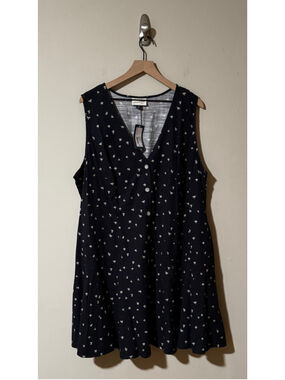 Universal Thread Navy Floral Button Front Dress | Size 2X
